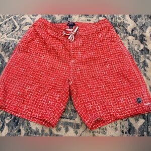 Johnnie-O Red Patterned boys Swim Trunks